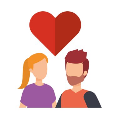 kalp sevgi ile genç Çift