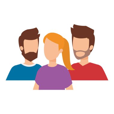 bir grup genç karakter