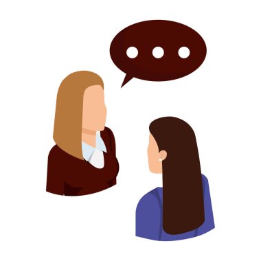 Çift iş kadınları ile konuşma balonu