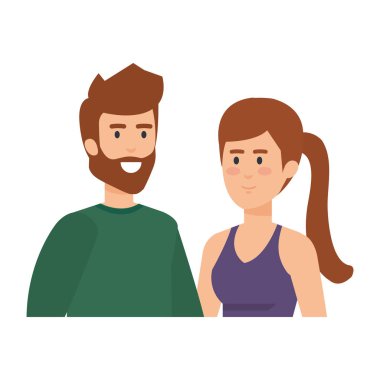 Genç çift avatarlar karakter
