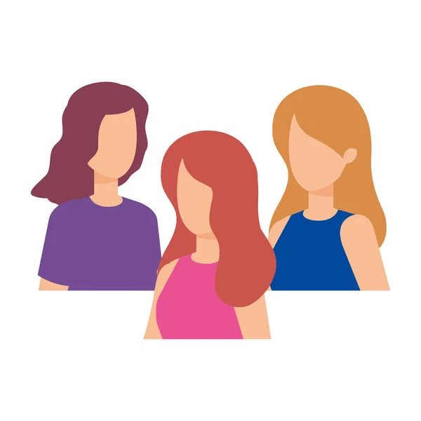 Group of women characters — Stock Vector