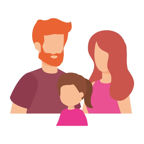Elternpaar mit Tochterfiguren — Stockvektor