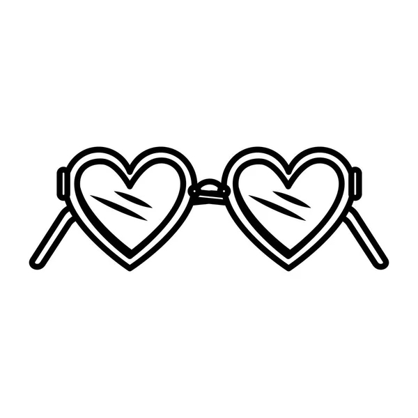 Hjärtat glasögon modeikon — Stock vektor