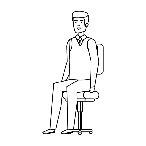 Elegante homem de negócios sentado na cadeira — Vetor de Stock