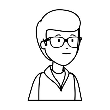 Genç ve rahat bir adam karakter