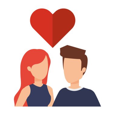 kalp sevgi ile genç Çift