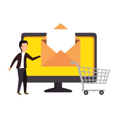 bilgisayar işadamı ve e-posta ile