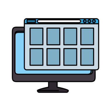 Web sayfası şablonu ile bilgisayar monitörü