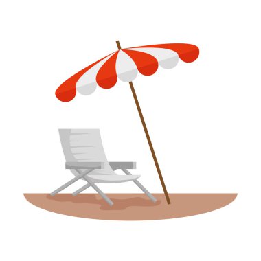 plaj sandalye şemsiye sahne ile