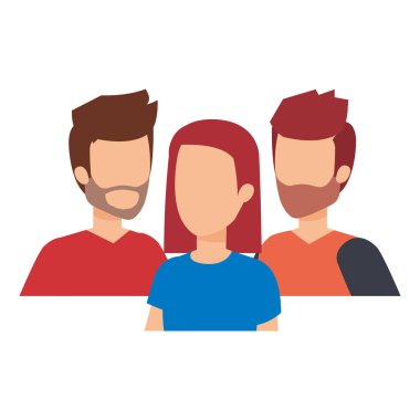 bir grup genç karakter