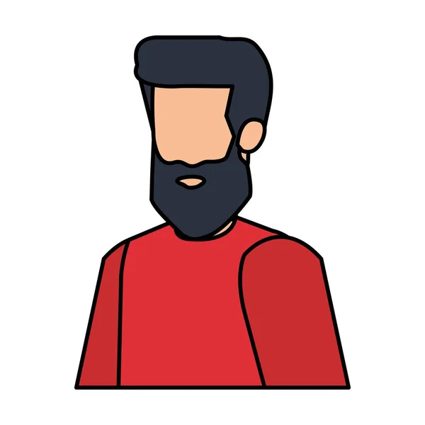 Jeune homme avec barbe avatar personnage — Image vectorielle