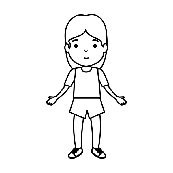 Lindo personaje de niña — Vector de stock