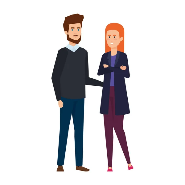 Personagens avatares casal de negócios —  Vetores de Stock