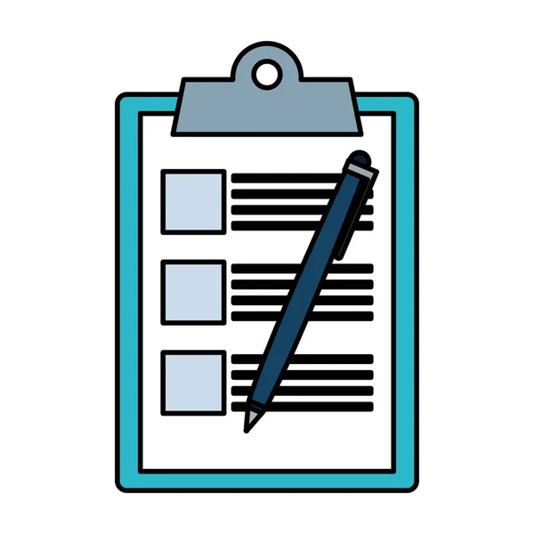 Checklist clipboard with pen — Stock Vector
