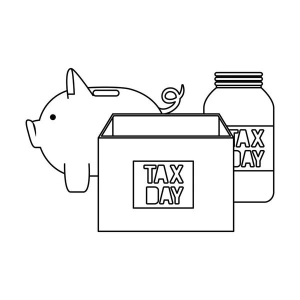 Daňové ikony obchodní den — Stockový vektor