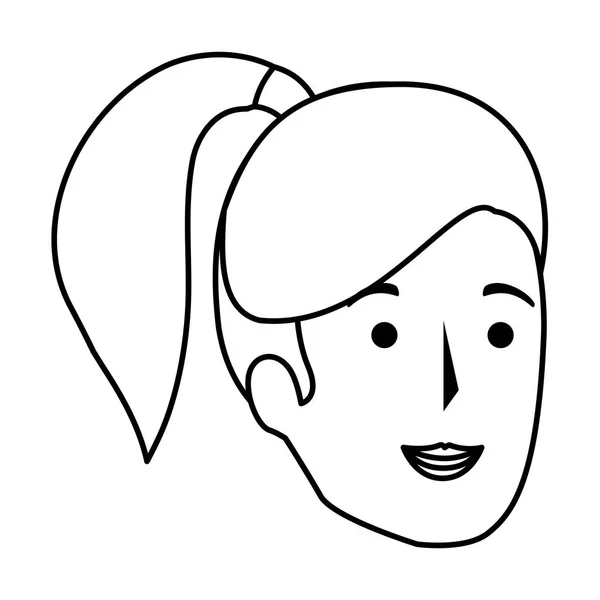 Belle femme tête avatar personnage — Image vectorielle