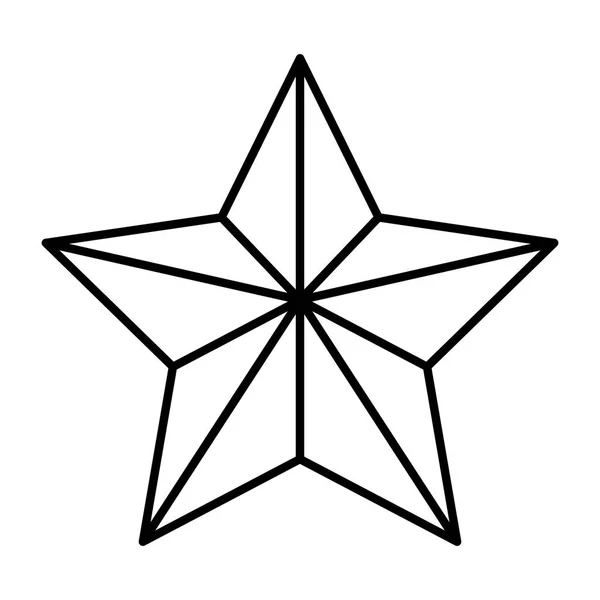 Bola de Navidad con forma de estrella colgando icono aislado — Vector de stock