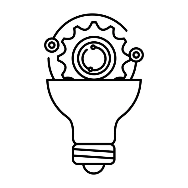 Bulb light with gears settings — Stock Vector