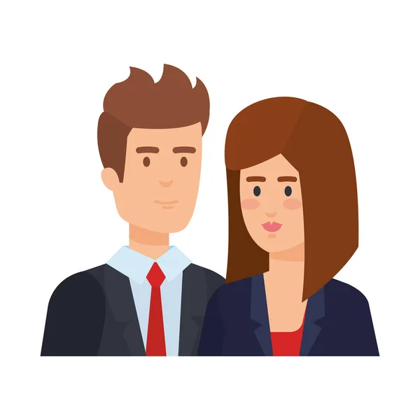 Business couple avatars characters — Stock Vector