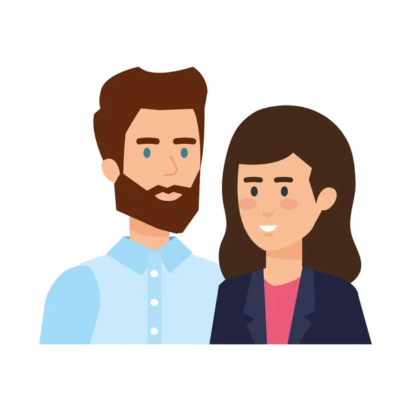 Avatars couple d'affaires personnages — Image vectorielle