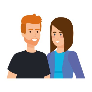 Genç çift avatarlar karakter