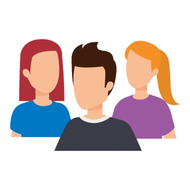 bir grup genç karakter