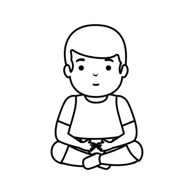 genç adam avatar karakteri oturmuş