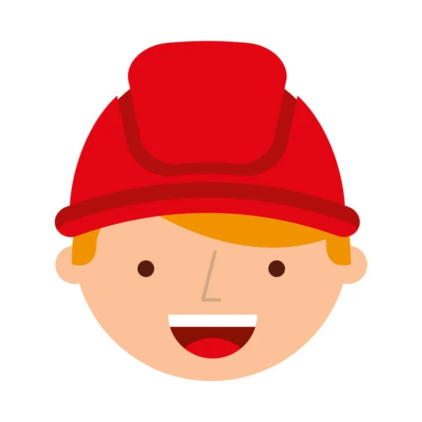 Icono de personaje de bombero avatar — Vector de stock