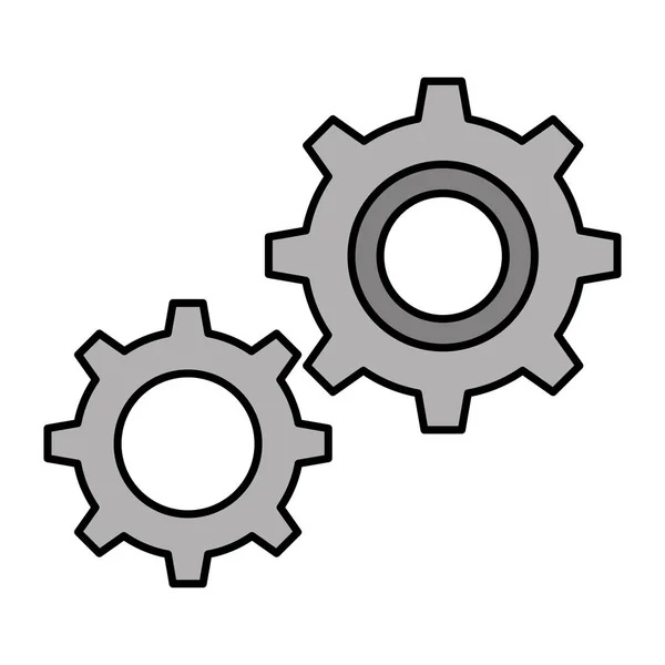 Gears machinery isolated icon — Stock Vector