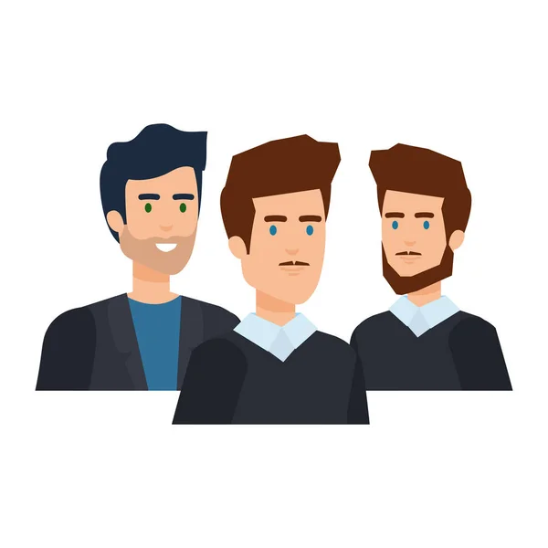 Elegantes hombres de negocios avatares personajes — Vector de stock