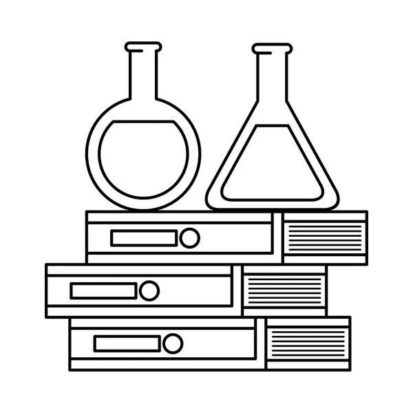 Buizen testen met stapel boeken — Stockvector