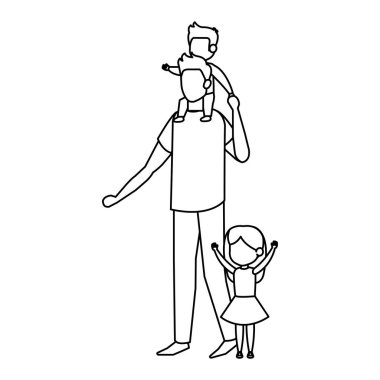 Baba ile oğlu ve kızı karakterler