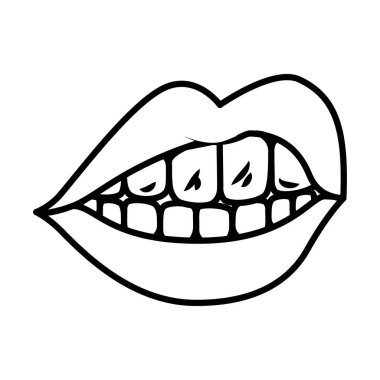kadın ağız izole simgesi
