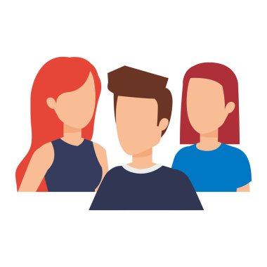 bir grup genç karakter