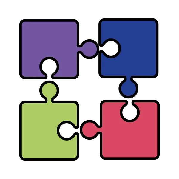 Puzzel stukjes geïsoleerde pictogram — Stockvector