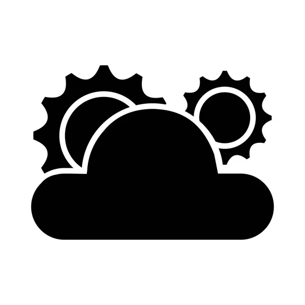 Cloud with sun silhouette — Stock Vector
