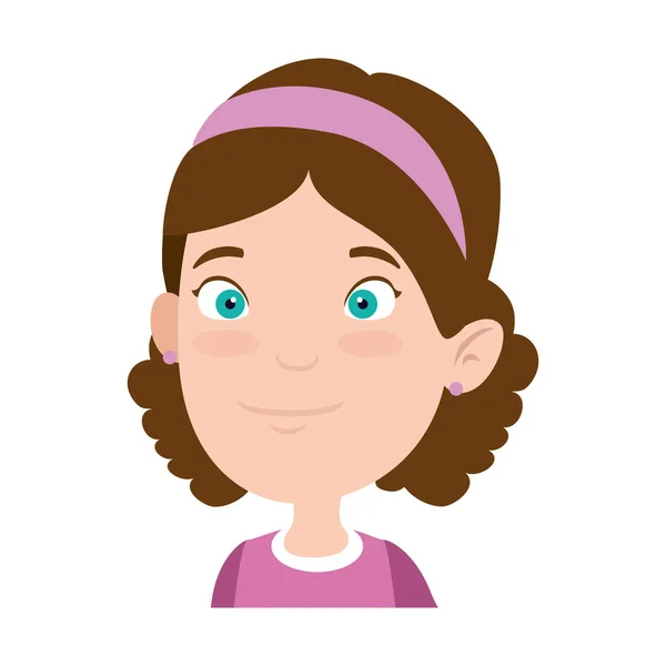 Hermoso personaje niña — Vector de stock