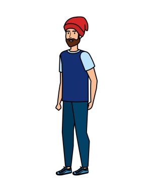 kar maskesi avatar karakter ile genç adam