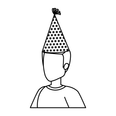 parti şapkası ile genç adam