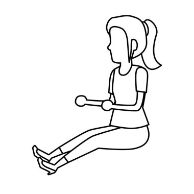 güzel bir kadın yere oturmak