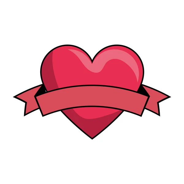 Coeur amour isolé icône — Image vectorielle