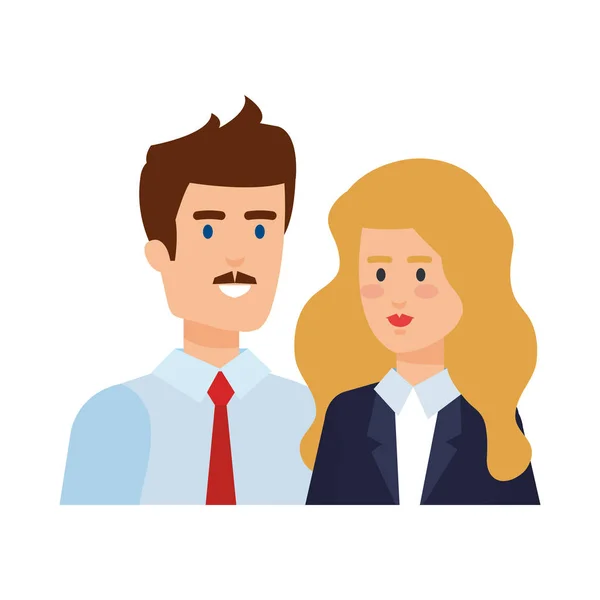 Business couple avatars characters — Stock Vector