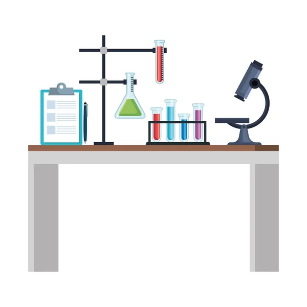 Laboratorní stůl pracoviště ikony — Stockový vektor