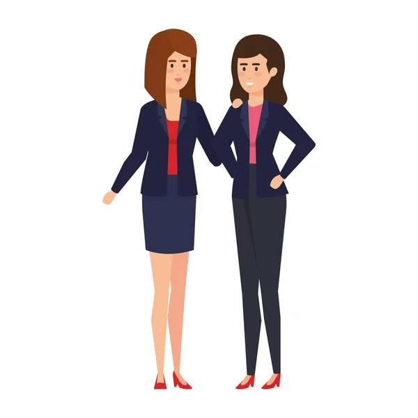 Elegantes mujeres de negocios avatares personajes — Vector de stock