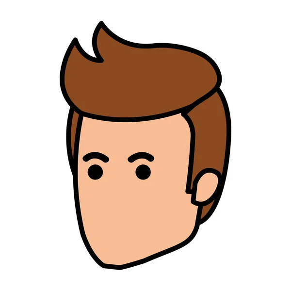 Joven cabeza avatar carácter — Vector de stock