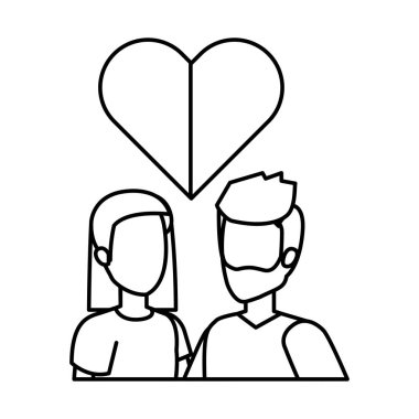kalp sevgi ile genç Çift