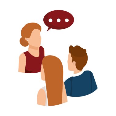 konuşma balonu ile konuşurken iş adamları