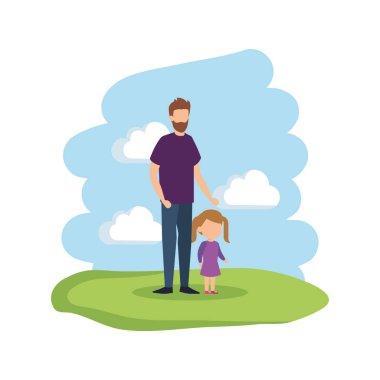 Baba ile kızı kampında