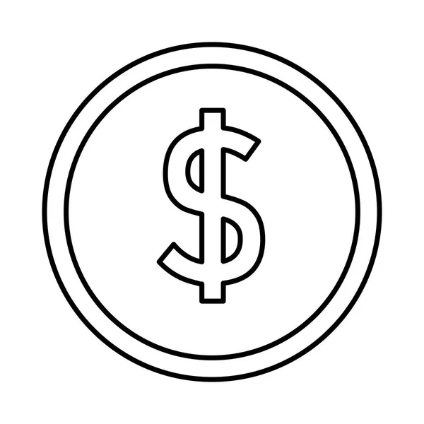Pièce argent icône isolée — Image vectorielle