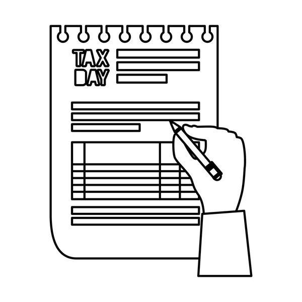 Escrita à mão em papel de documentos fiscais —  Vetores de Stock